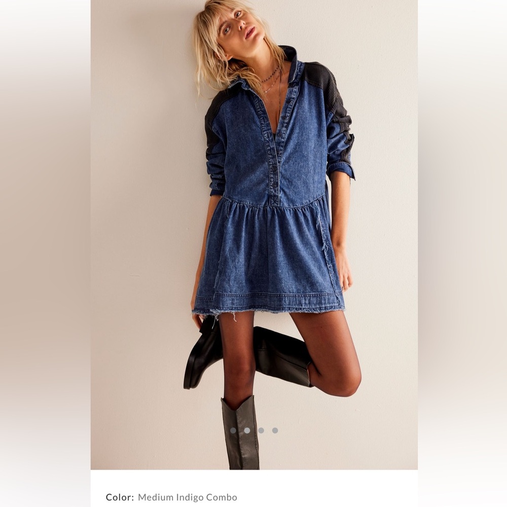 Free people Kenny denim mini